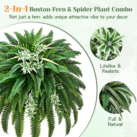 Livole outdoor ferns with 118 branches creating lush, full look in a planter