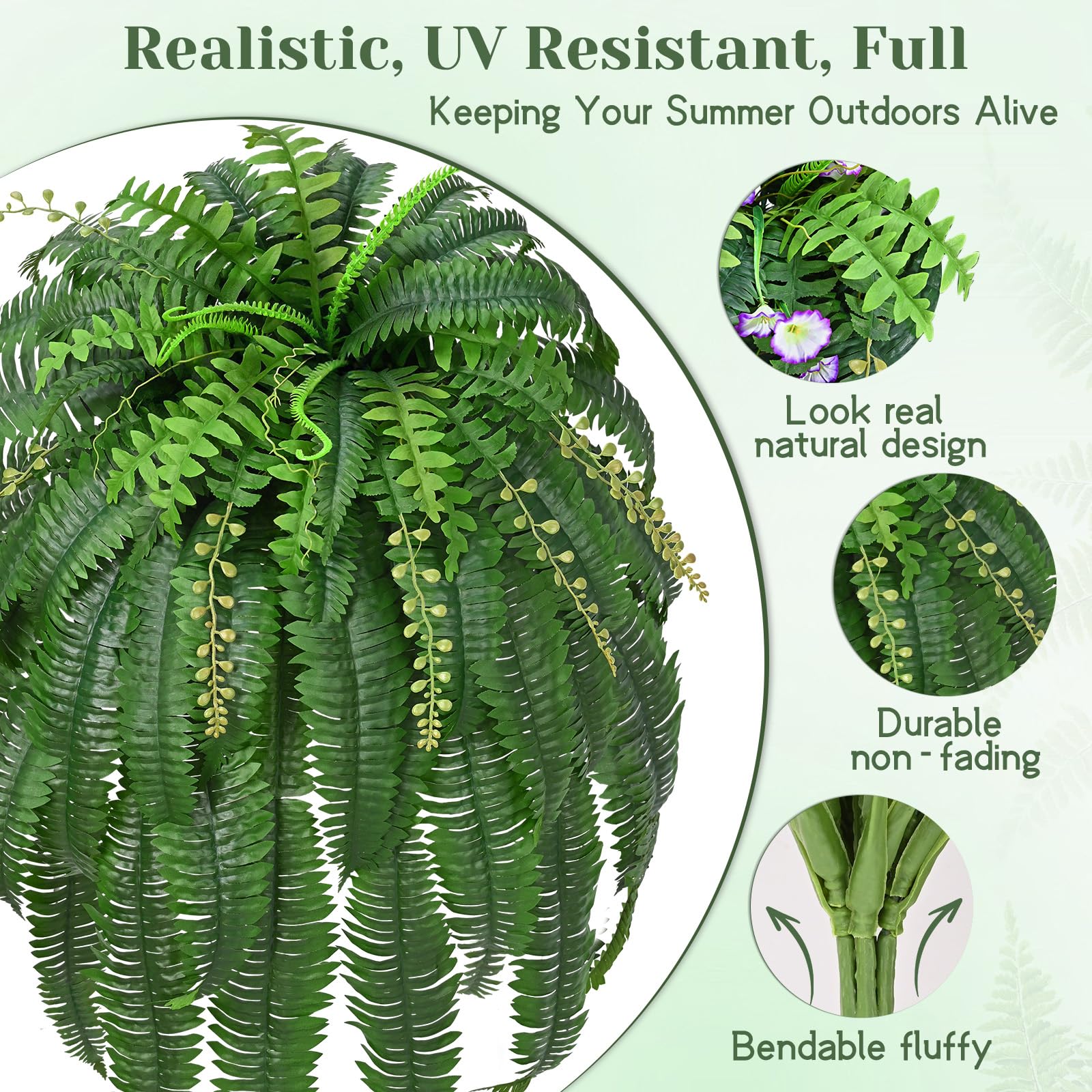 Livole silk and plastic fern feel and look natural