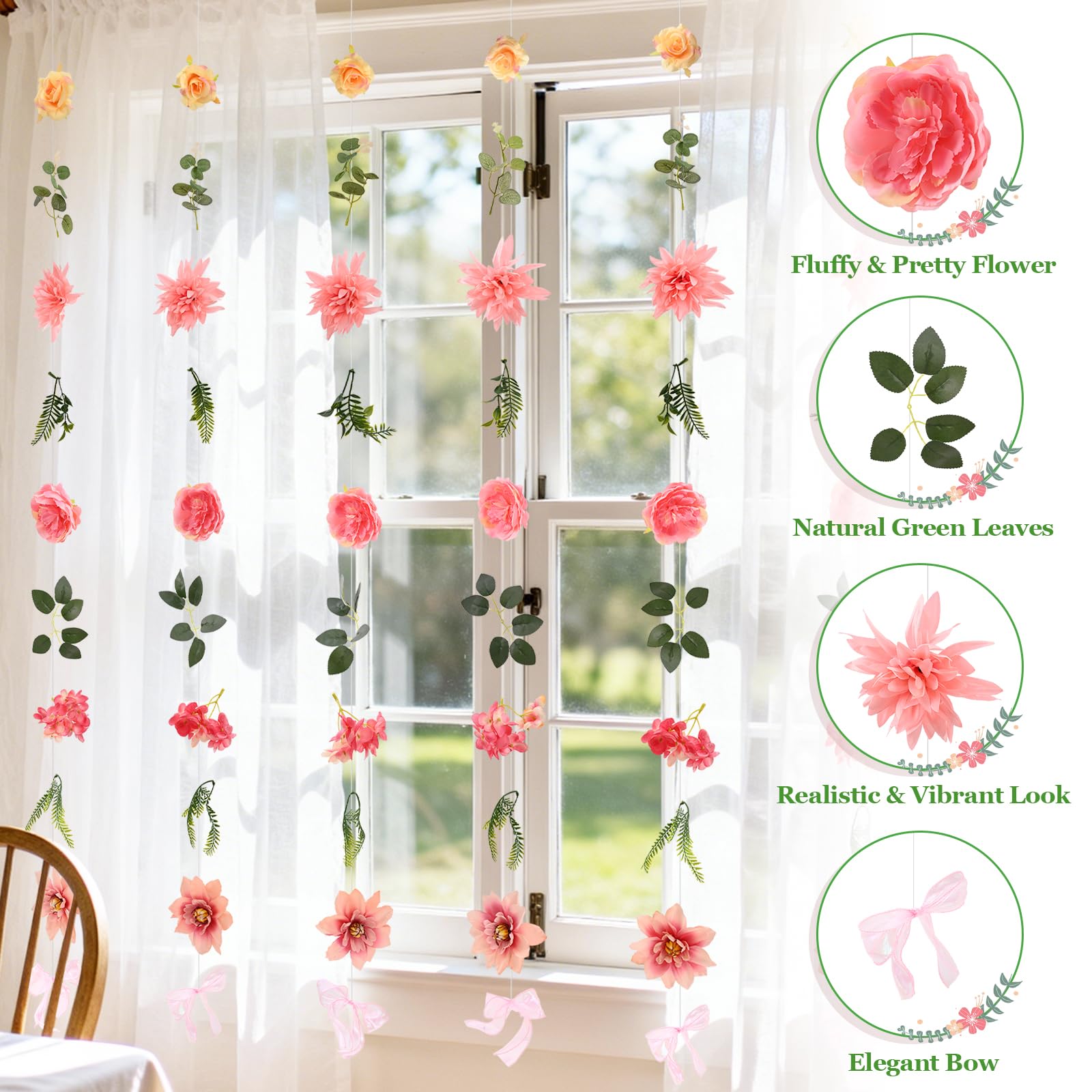Livole silk rose vines deliver soft texture for elegant interior styling and event decor.