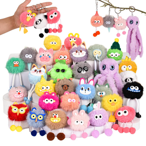 LiYiQ plush keychains in 30 styles with soft textures for bags