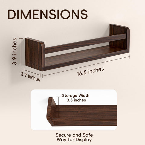 Lizgaho set of 3 floating shelves in a coordinated nursery display