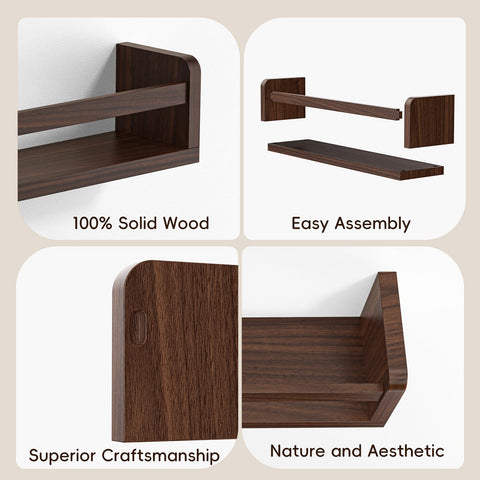 Lizgaho wood texture shelves in natural walnut hue enhancing modern decor