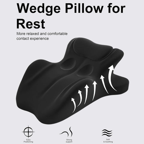 LizhSynergy wedge pillow used as backrest for upright bed sitting.