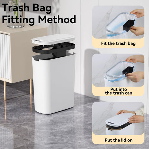 LJIACLEA trash can sensor area, demonstrating touchless operation for cleaner hands.