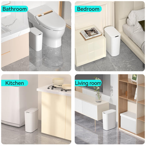 LJIACLEA 5-gallon can in kitchen or bathroom, convenient touchless disposal with lid.
