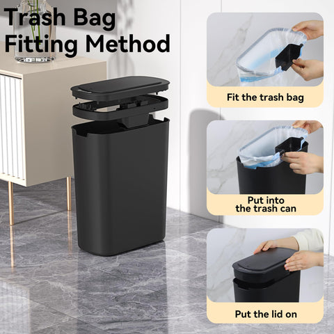 LJIACLEA slim design trash bin in a narrow hallway saves space.