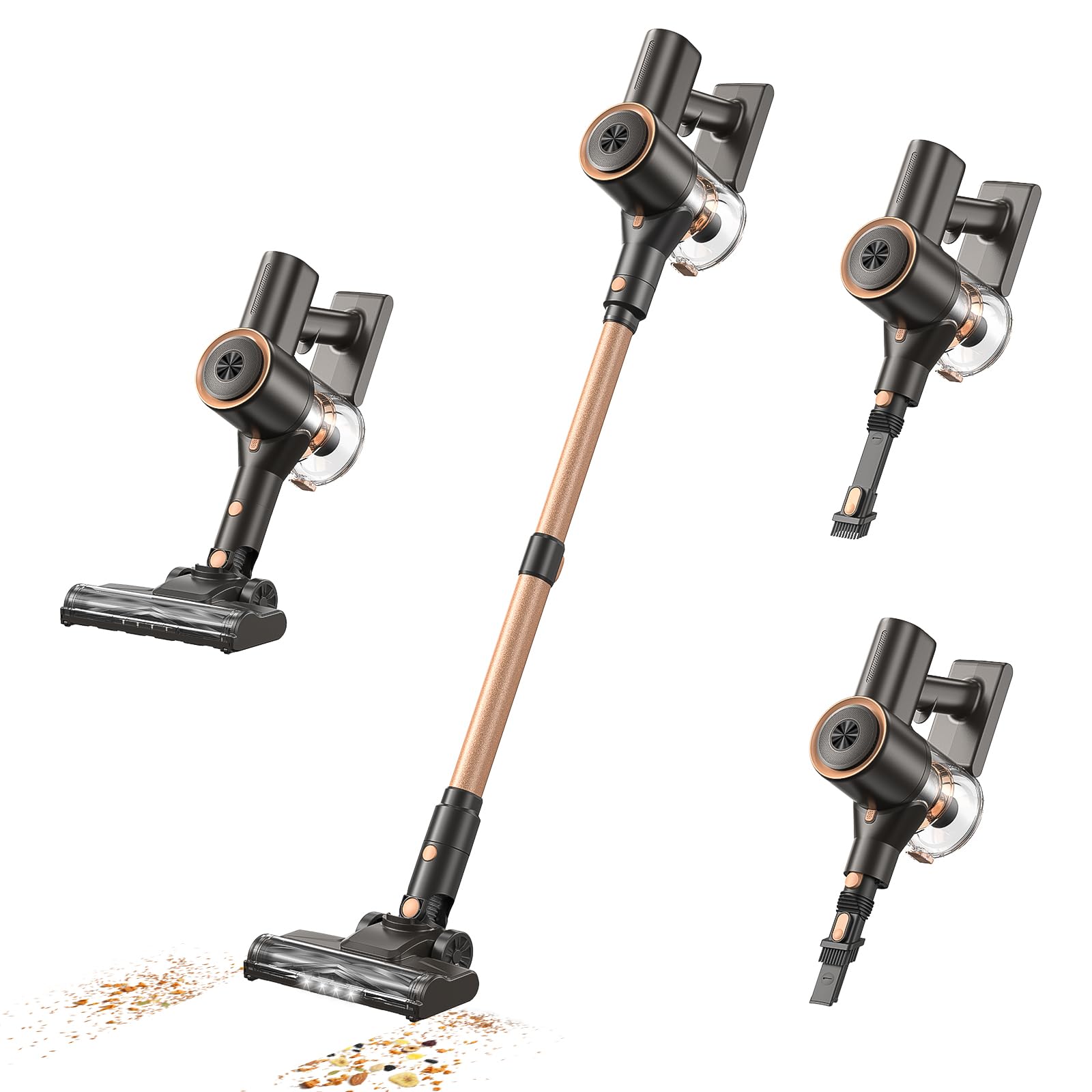 Ljuren cordless vacuum rose gold full product for versatile daily cleaning across floors and sofas