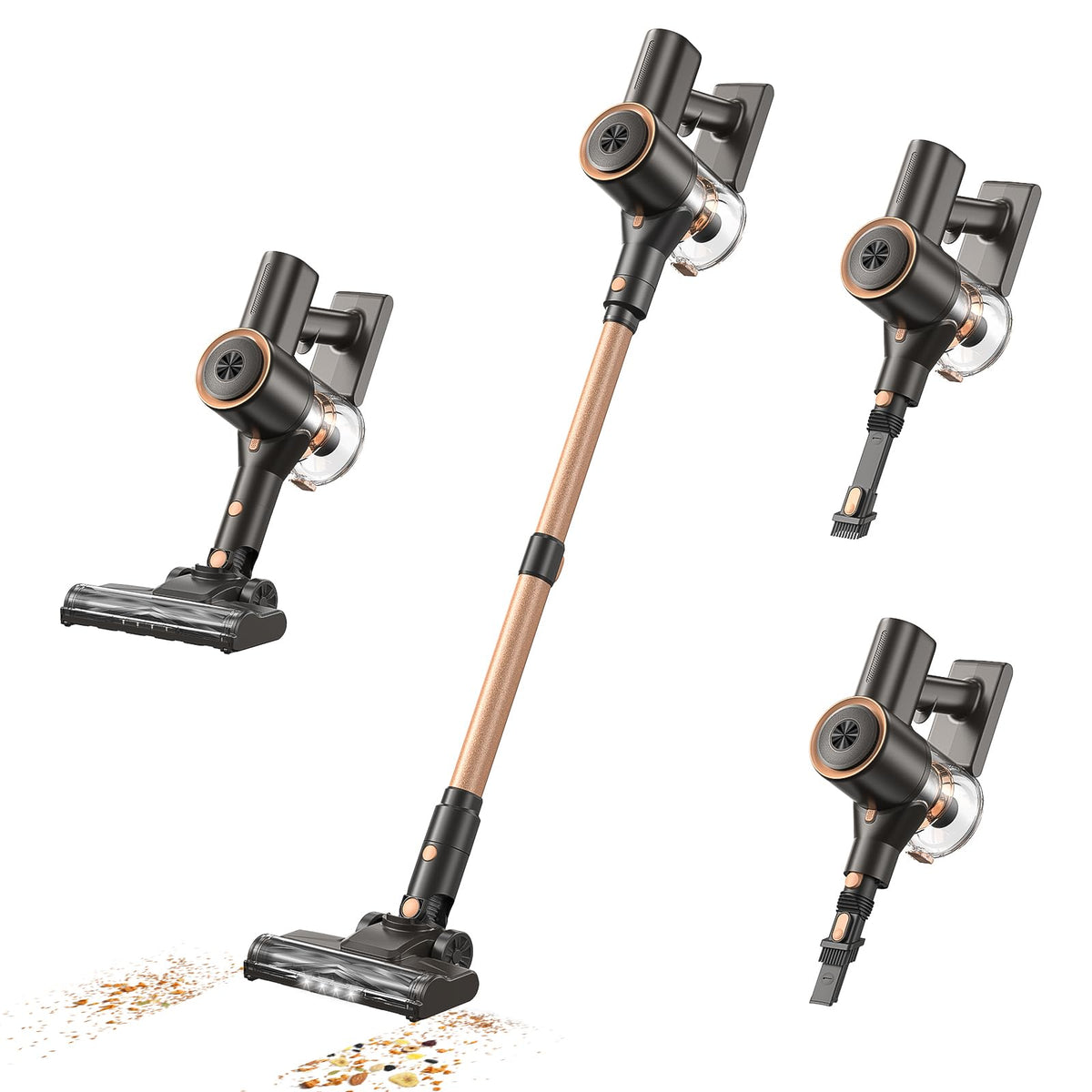 Ljuren cordless vacuum rose gold full product for versatile daily cleaning across floors and sofas