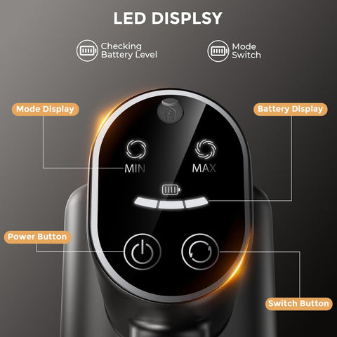 Ljuren LED display on the vacuum shows real-time battery status for uninterrupted cleaning