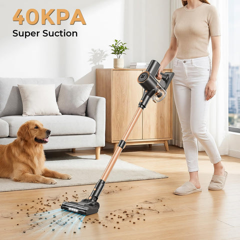 Ljuren rotating brush head with LED illuminates dust in tight gaps
