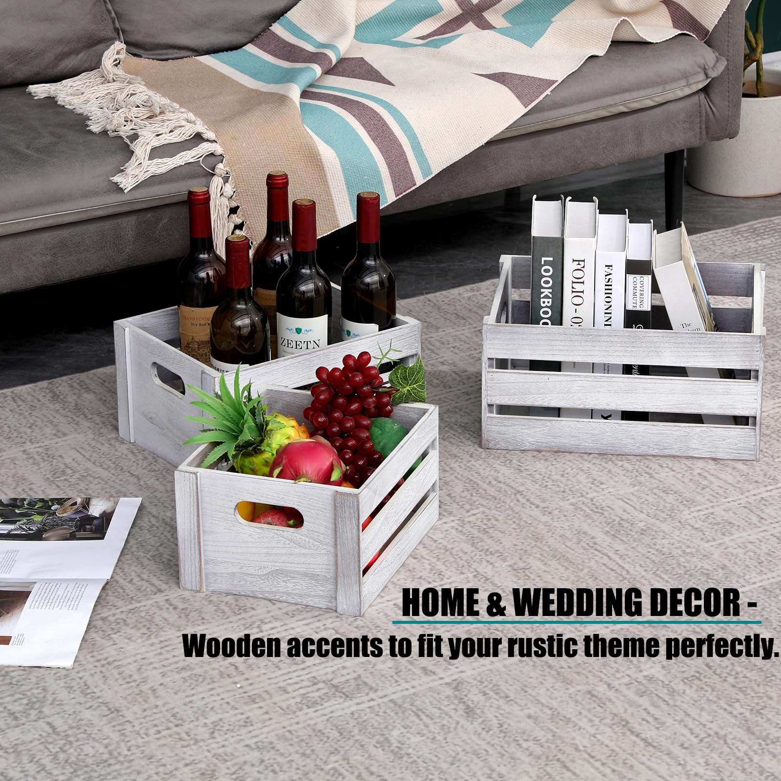 LKMANY storage crates bedroom organizer for magazines and trinkets
