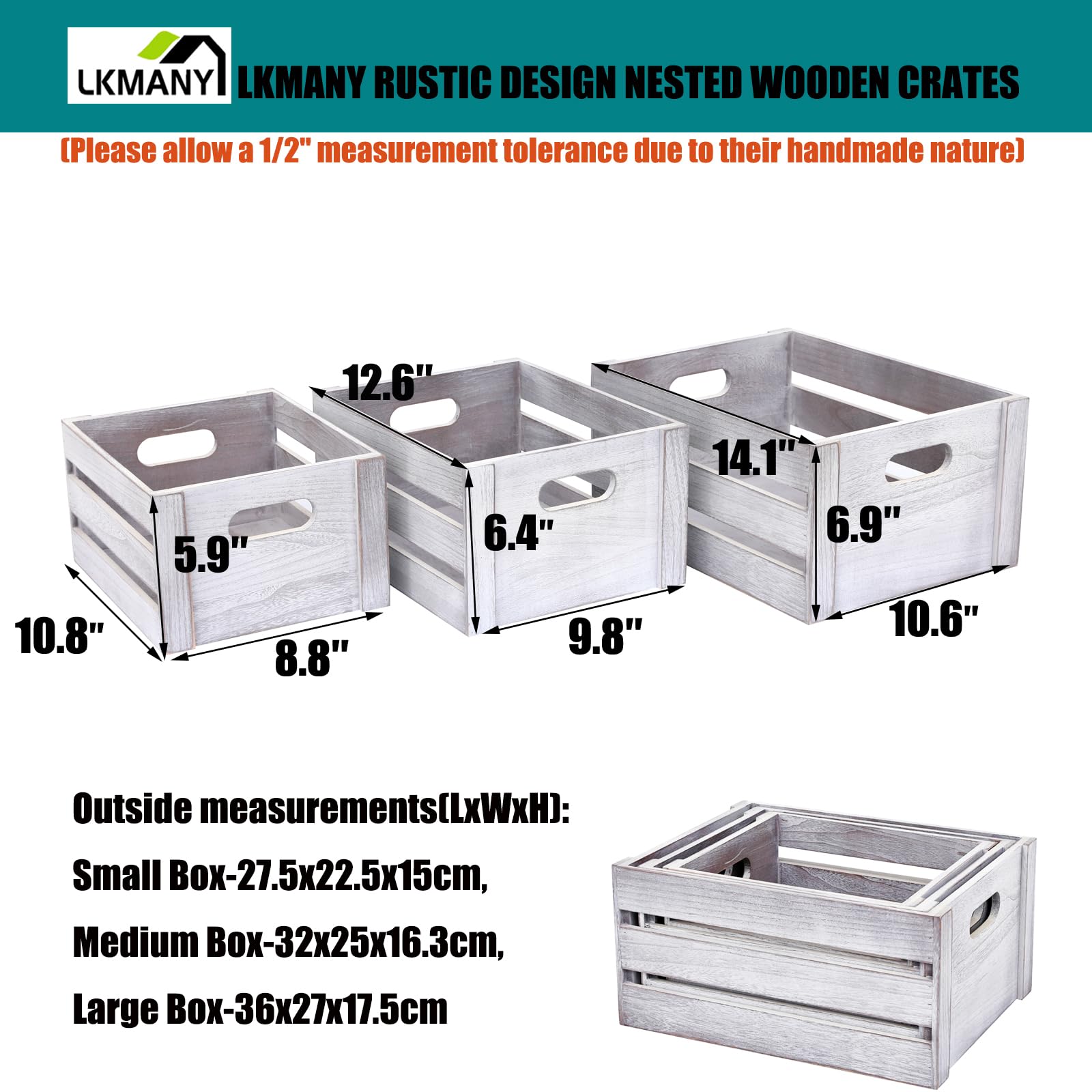 LKMANY storage crates large suitable for pantry or laundry organization