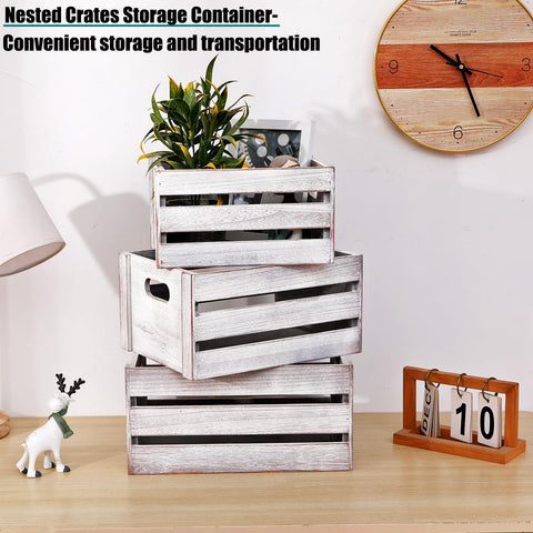 LKMANY storage crates nesting design saves space and adds texture