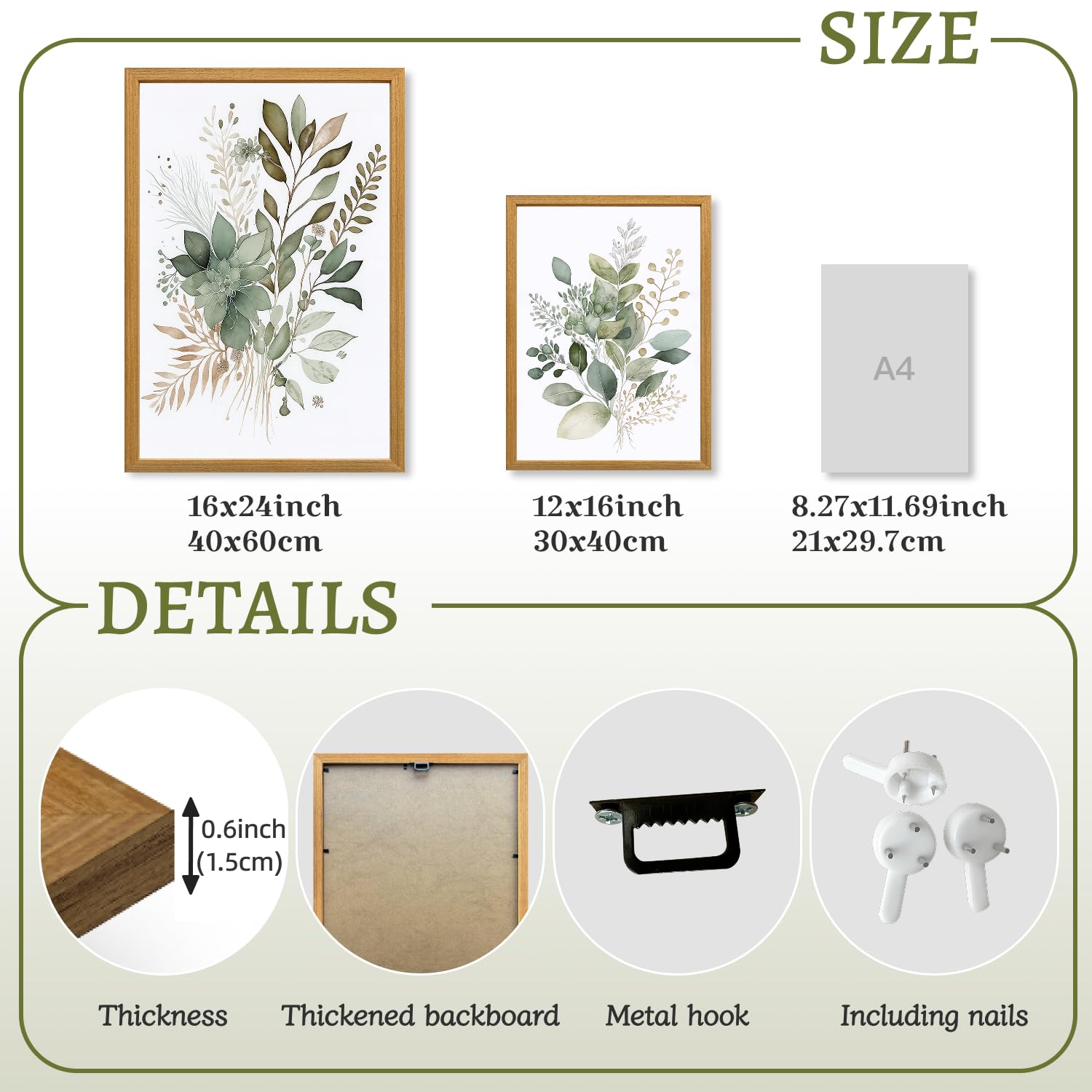 LLEEMPI bedroom wall art enhances calm, fresh ambiance with natural watercolor florals