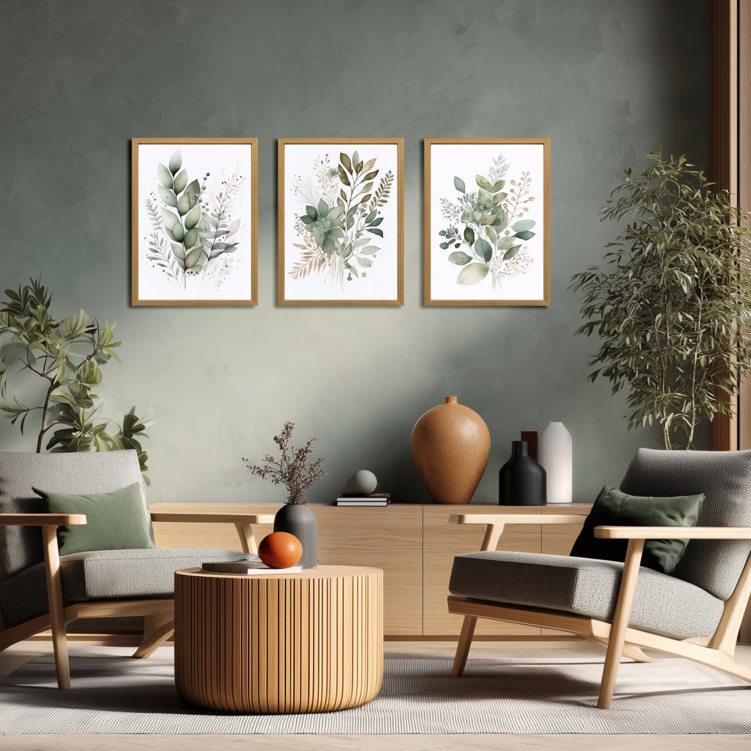 LLEEMPI eucalyptus leaf canvas highlights fresh greenery for calming bedroom decor