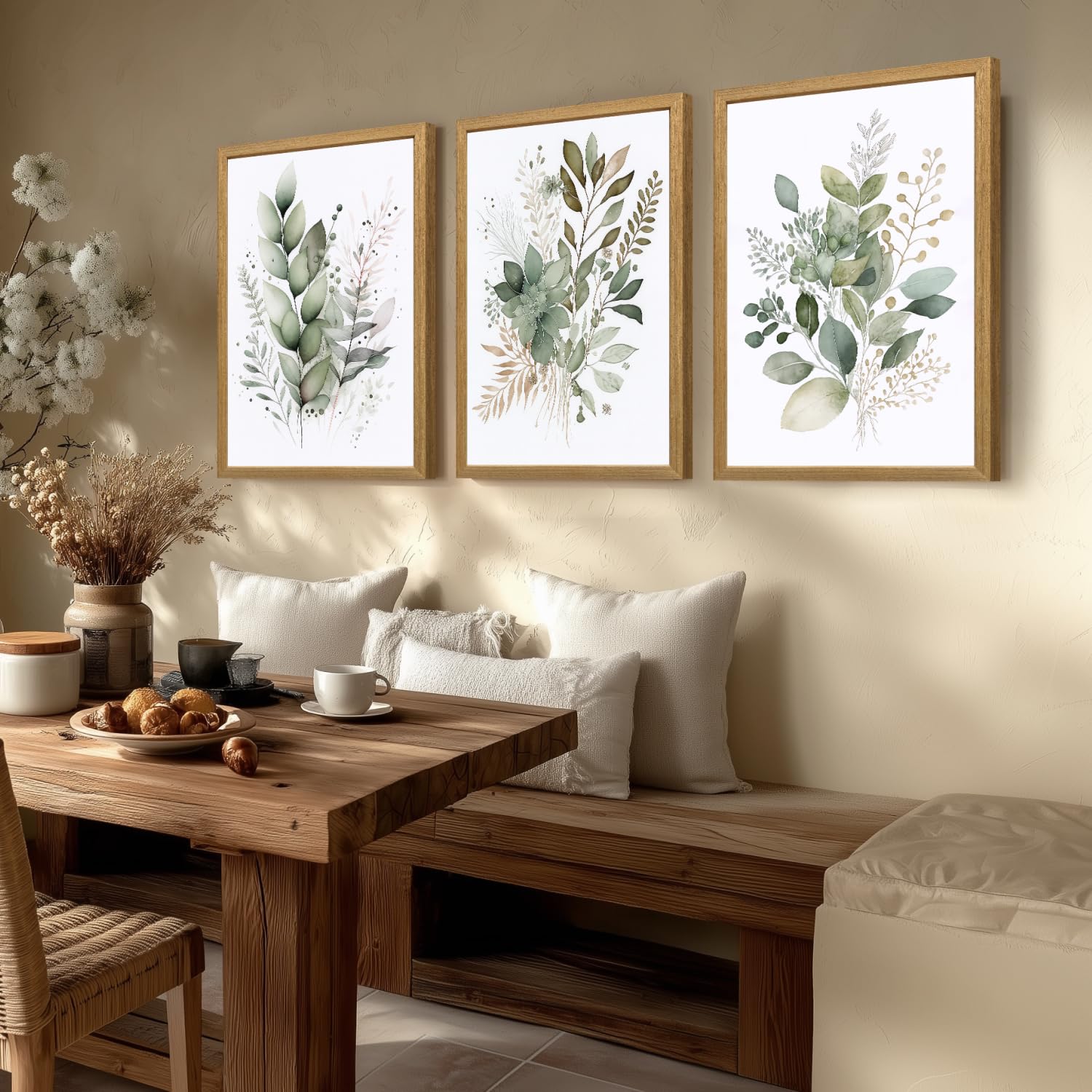 LLEEMPI watercolor botanical detail portrait adds delicate color to any wall