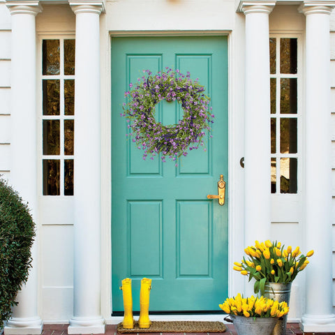 LLZLL Artificial greenery wreath highlights eucalyptus detail for indoor displays.