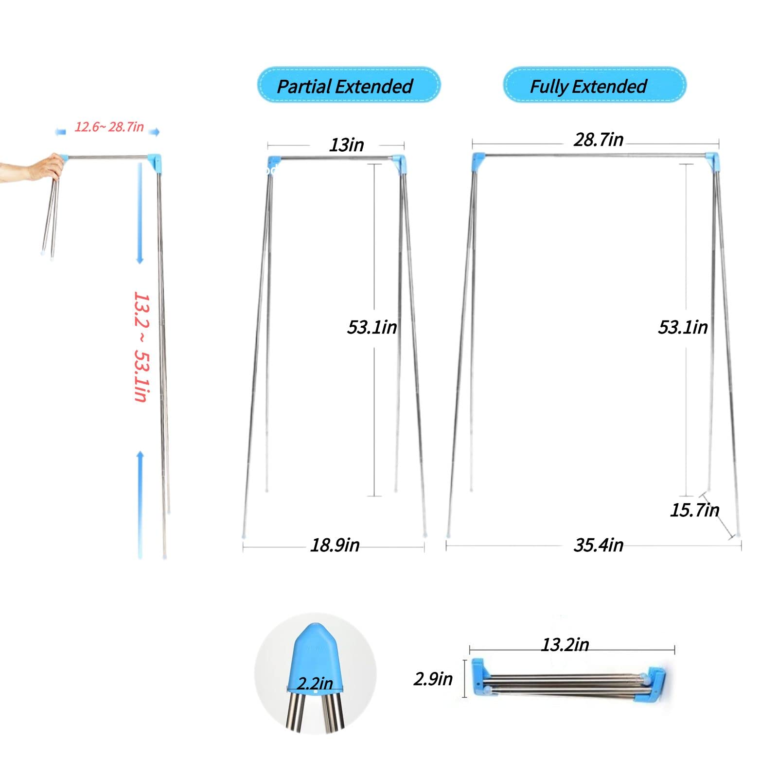 Lmaray lightweight 1.32 lb rack dries clothes quickly while traveling.