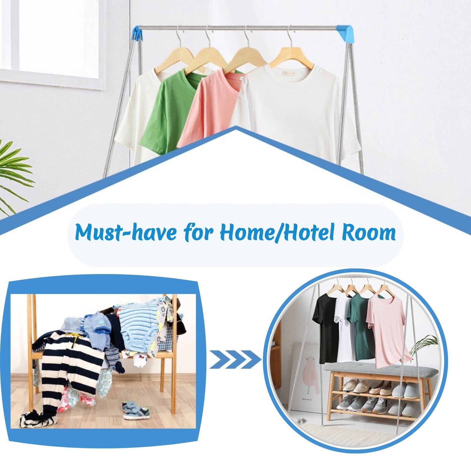 Lmaray portable garment rack with extended top bar for larger loads.