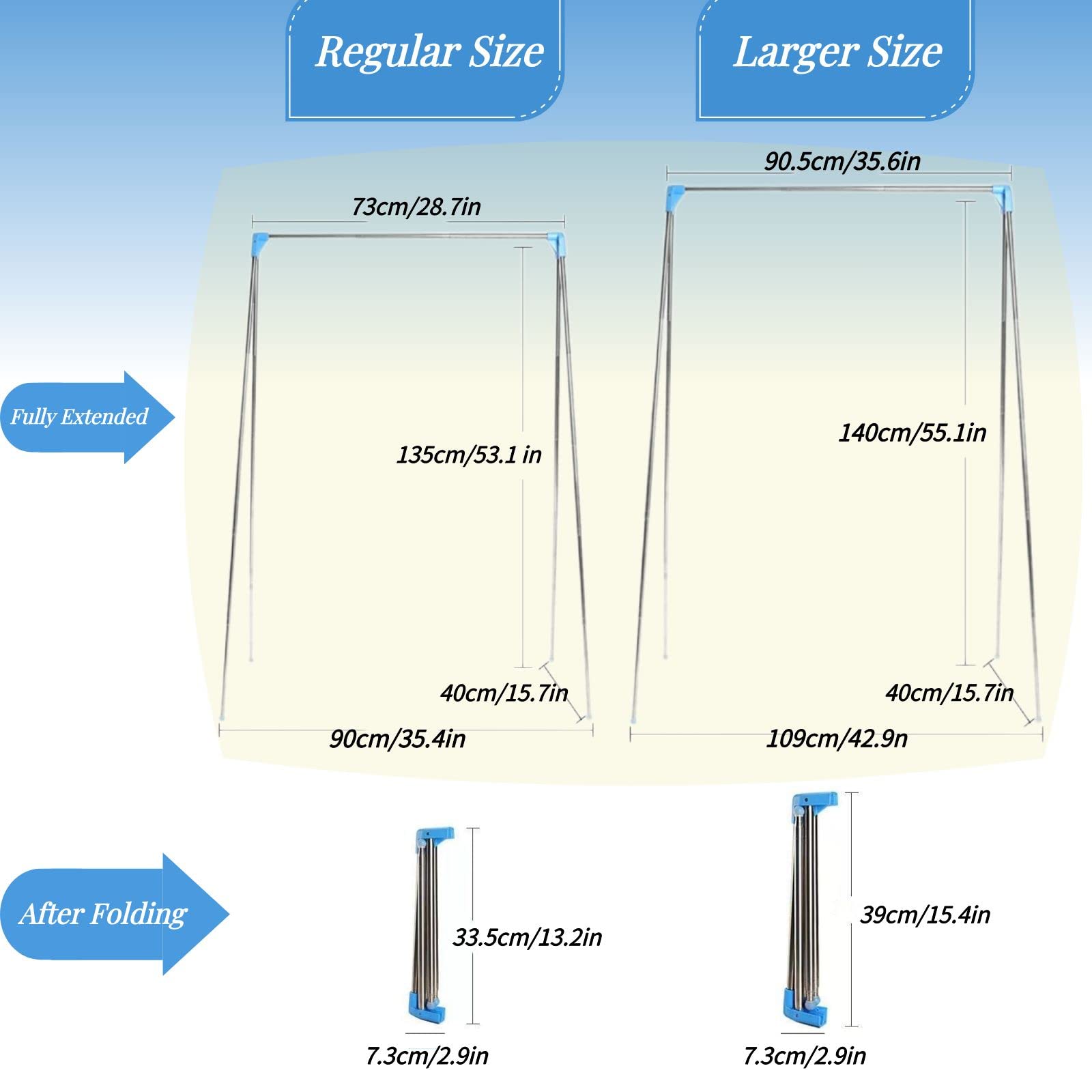 Lmaray portable garment rack full height ready to air-dry clothes.