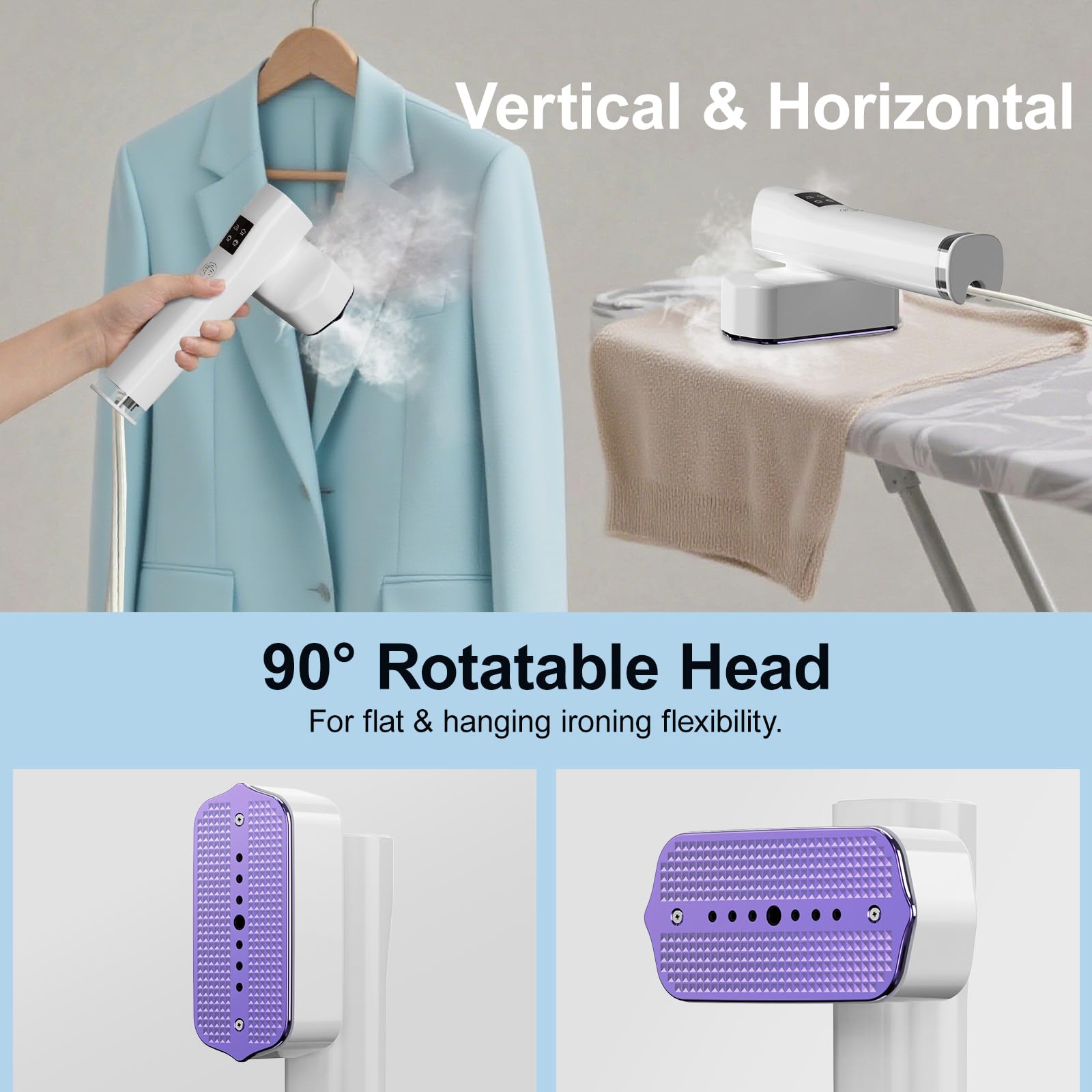 LCD touch control on Lmpil steamer for easy fabric settings