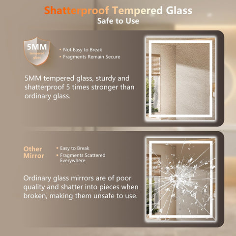 Lmsedf easy-installation mirror fits vertical or horizontal spaces