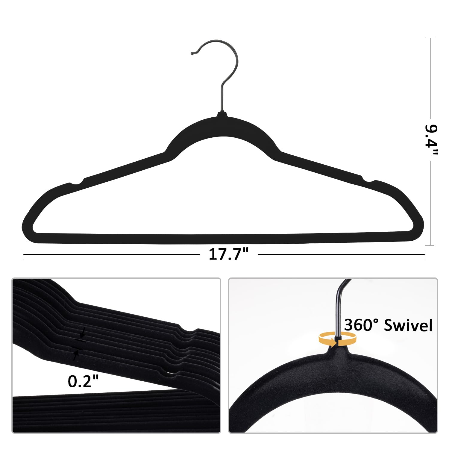 LMTrystFit velvet hanger zero-point-two-inch slim profile saves closet space