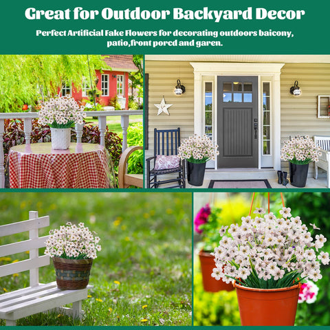 Lnoicy 24Pcs indoor/outdoor artificial plants for farmhouse wedding settings.