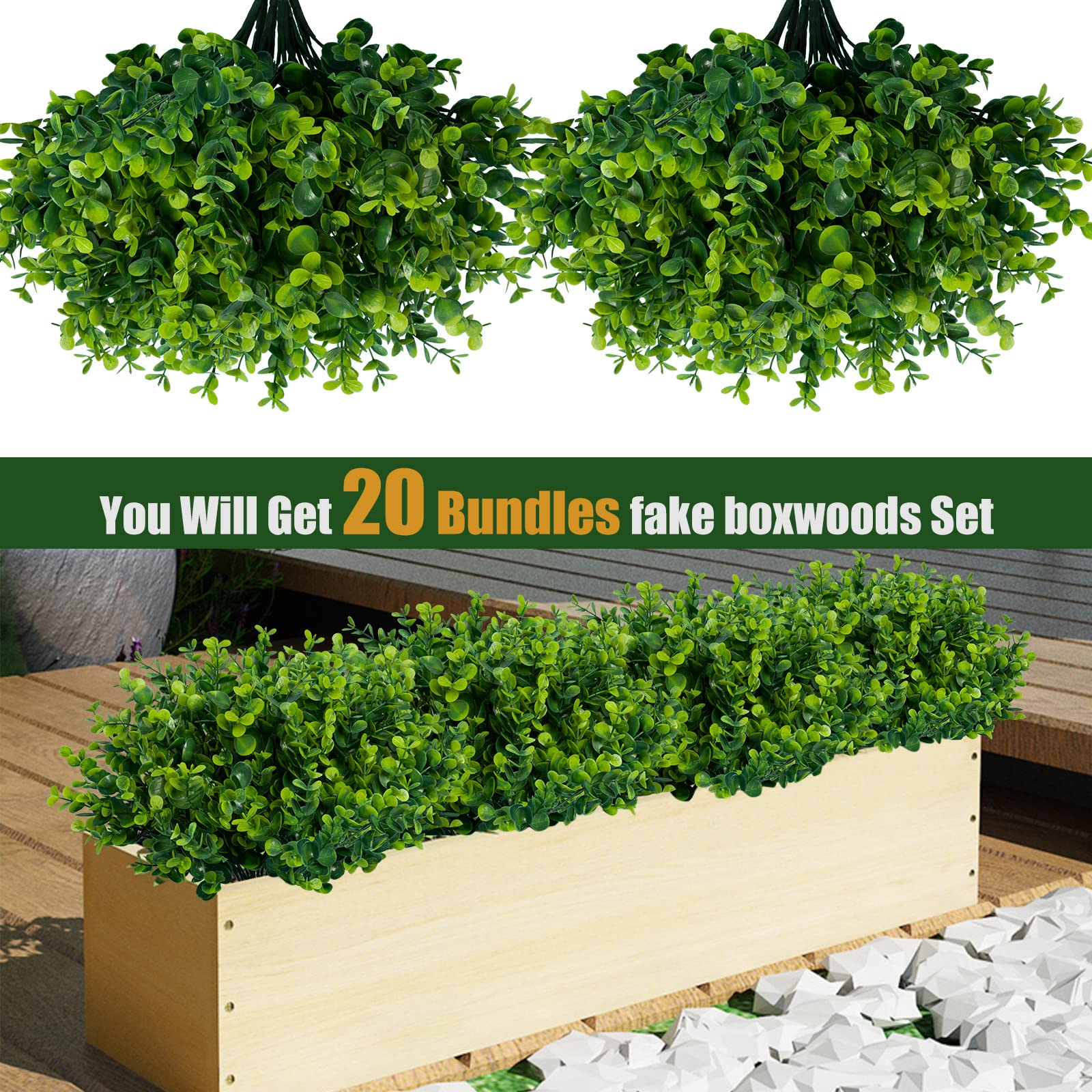 Lnoicy UV-resistant fake plants provide durable color for patios and porches.