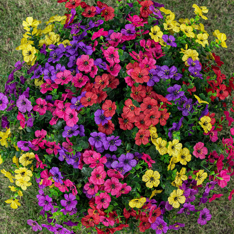 Lnoicy multicolor artificial flower bundles offer versatile garden styling