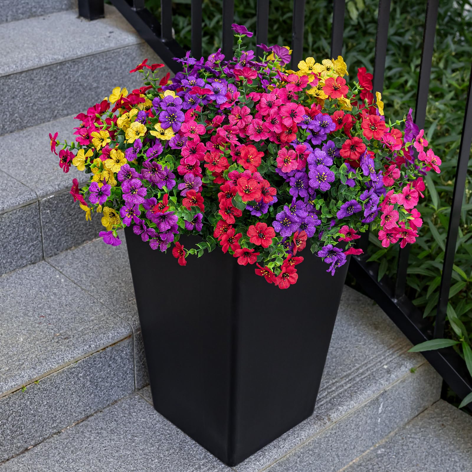 Lnoicy outdoor fake plants provide lasting greenery for balconies