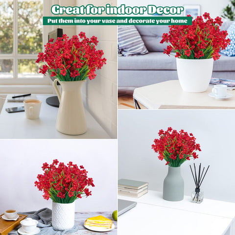 Lnoicy red decorative shrubs suitable for patios, weddings, and porches.