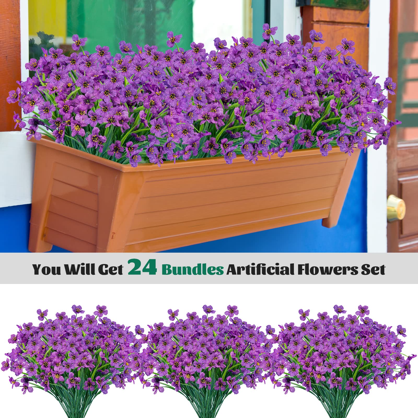 Lnoicy UV-resistant blooms stay vibrant in sunlit yards and patios.