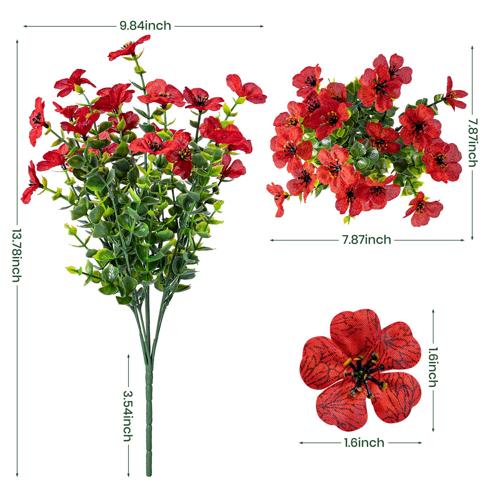 Lnoicy UV-resistant artificial flowers for durable outdoor porch decoration
