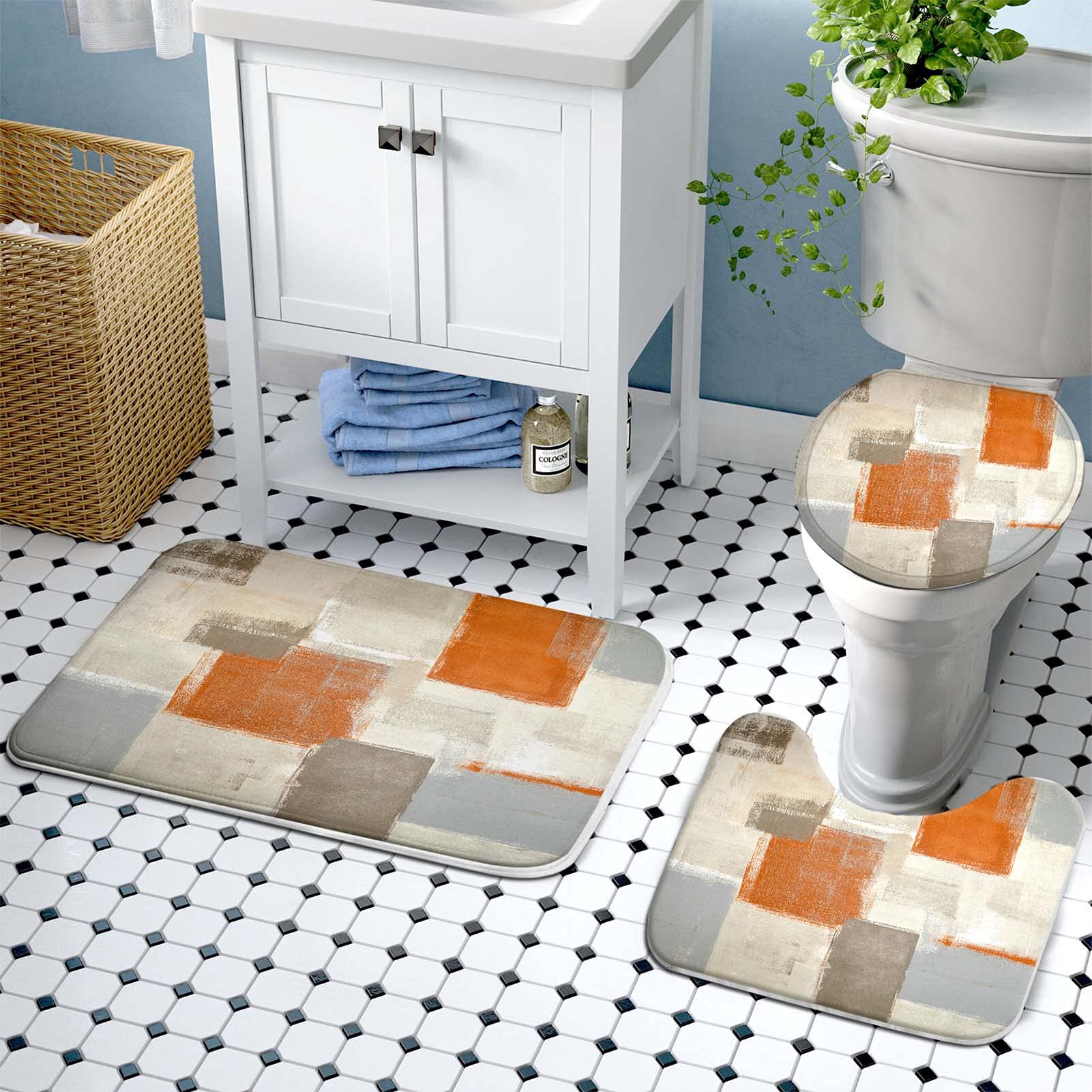 Lnond non-slip bath rug with PVC dots prevents shifting for safety.
