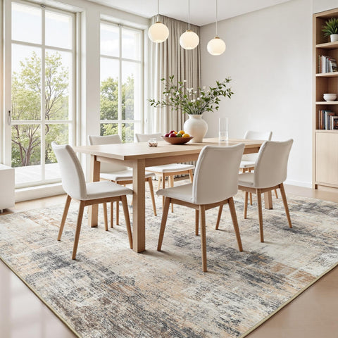 Lofus machine-washable low-pile rug simplifies cleaning and maintenance.