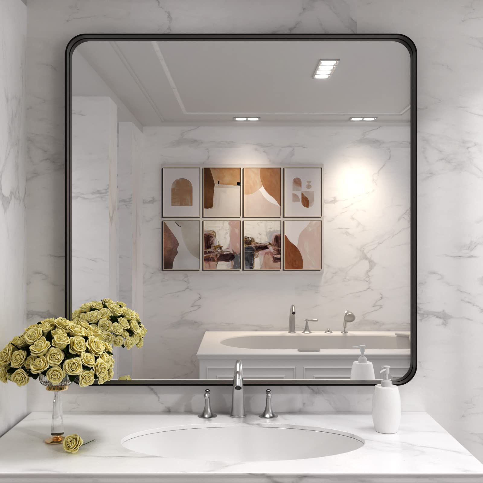 LOAAO versatile wall mirror can hang horizontally or vertically.