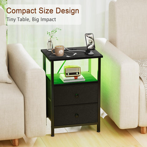 LOAKEKEL nightstand adjustable feet stabilize on uneven floors.