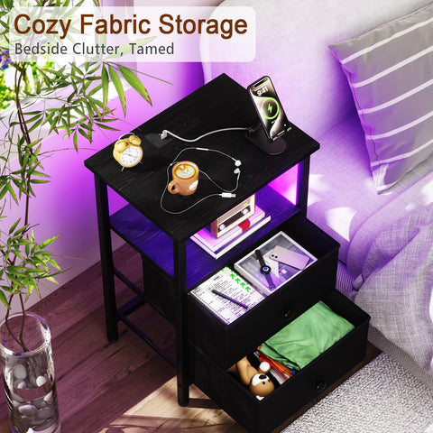 LOAKEKEL compact nightstand with space-saving dimensions for small rooms.
