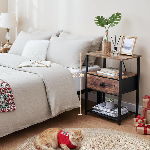 LOAKEKEL rustic brown end table top view for cozy living room setup