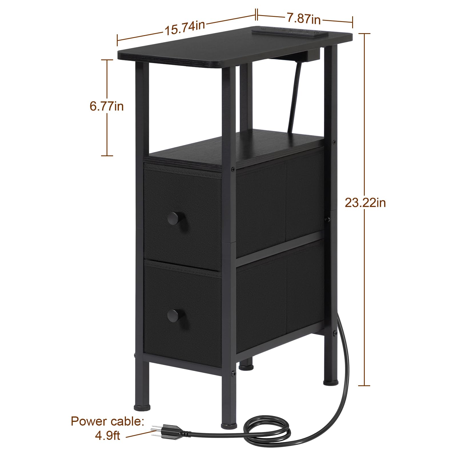 LOAKEKEL narrow end table assembly instruction shows simple setup in minutes.
