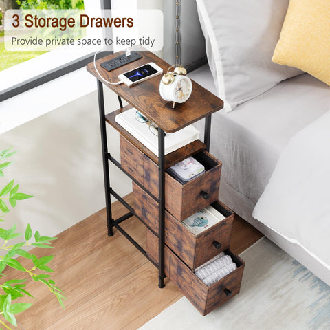 LOAKEKEL easy-assembly end table ships with labeled parts.