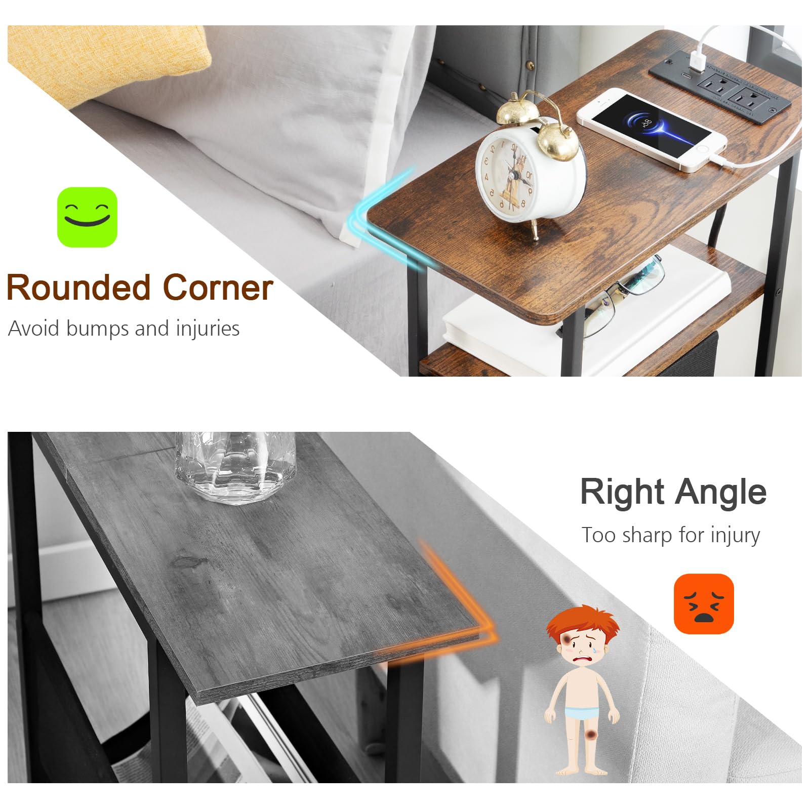 LOAKEKEL End Table in living room demonstrates space saving