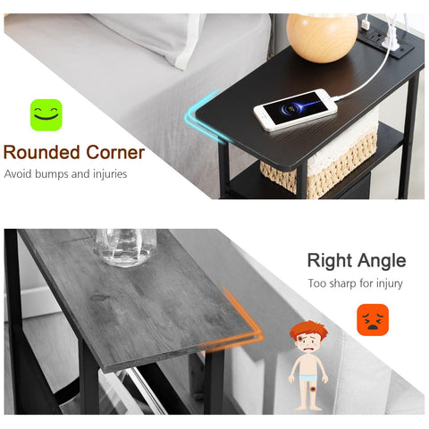 LOAKEKEL narrow end table in living room demonstrates versatile placement near seating.
