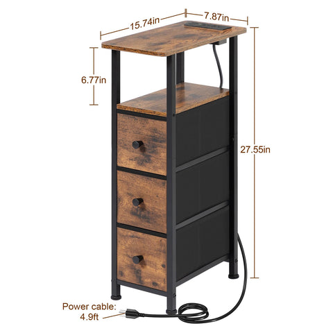 LOAKEKEL End Table open storage reveals quick access to remotes