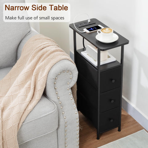LOAKEKEL end table charging station with USB-C port for quick device charging.