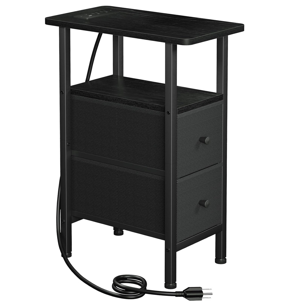 LOAKEKEL narrow end table top surface shows space-saving potential in the living room.