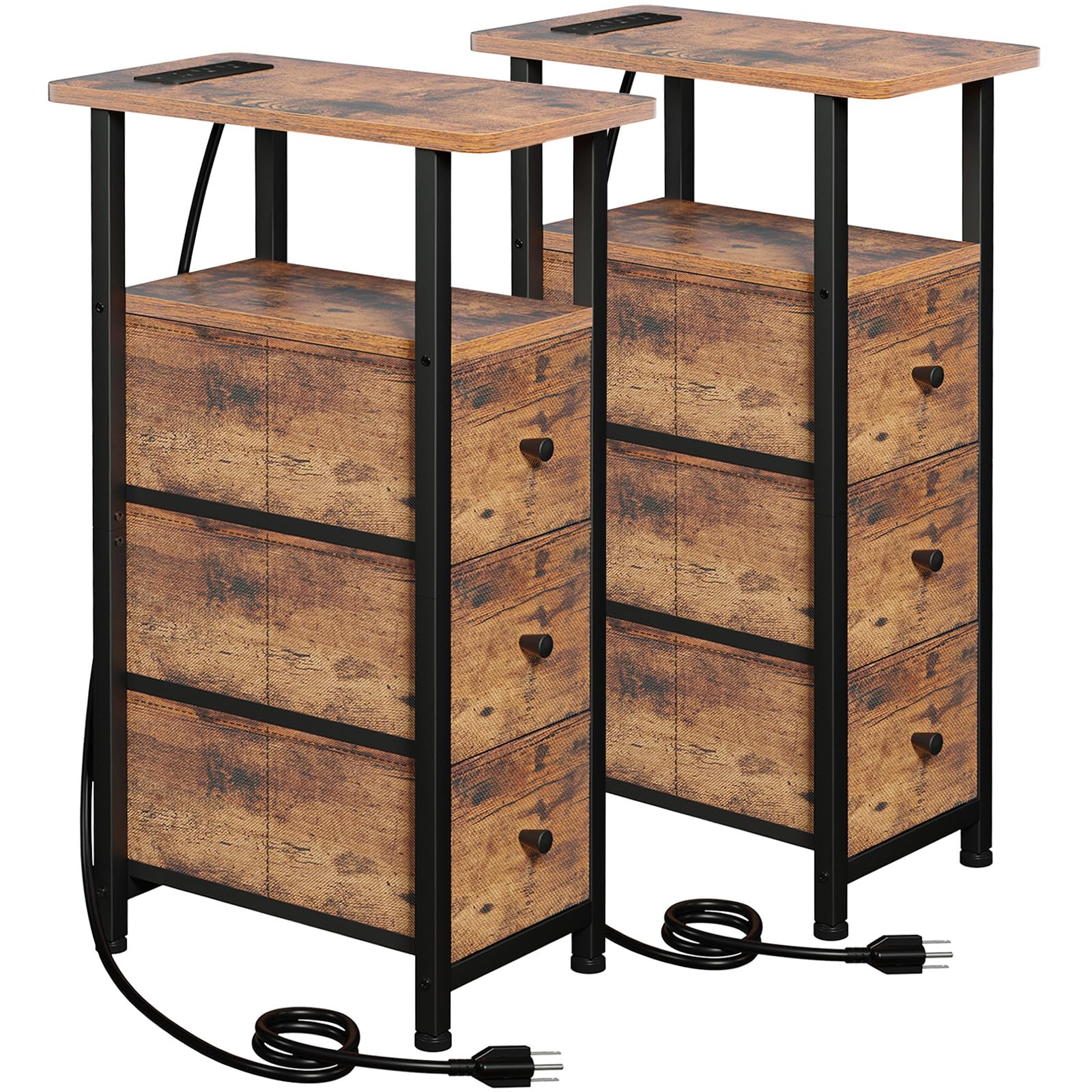 LOAKEKEL narrow end table top surface for compact spaces and easy reach.