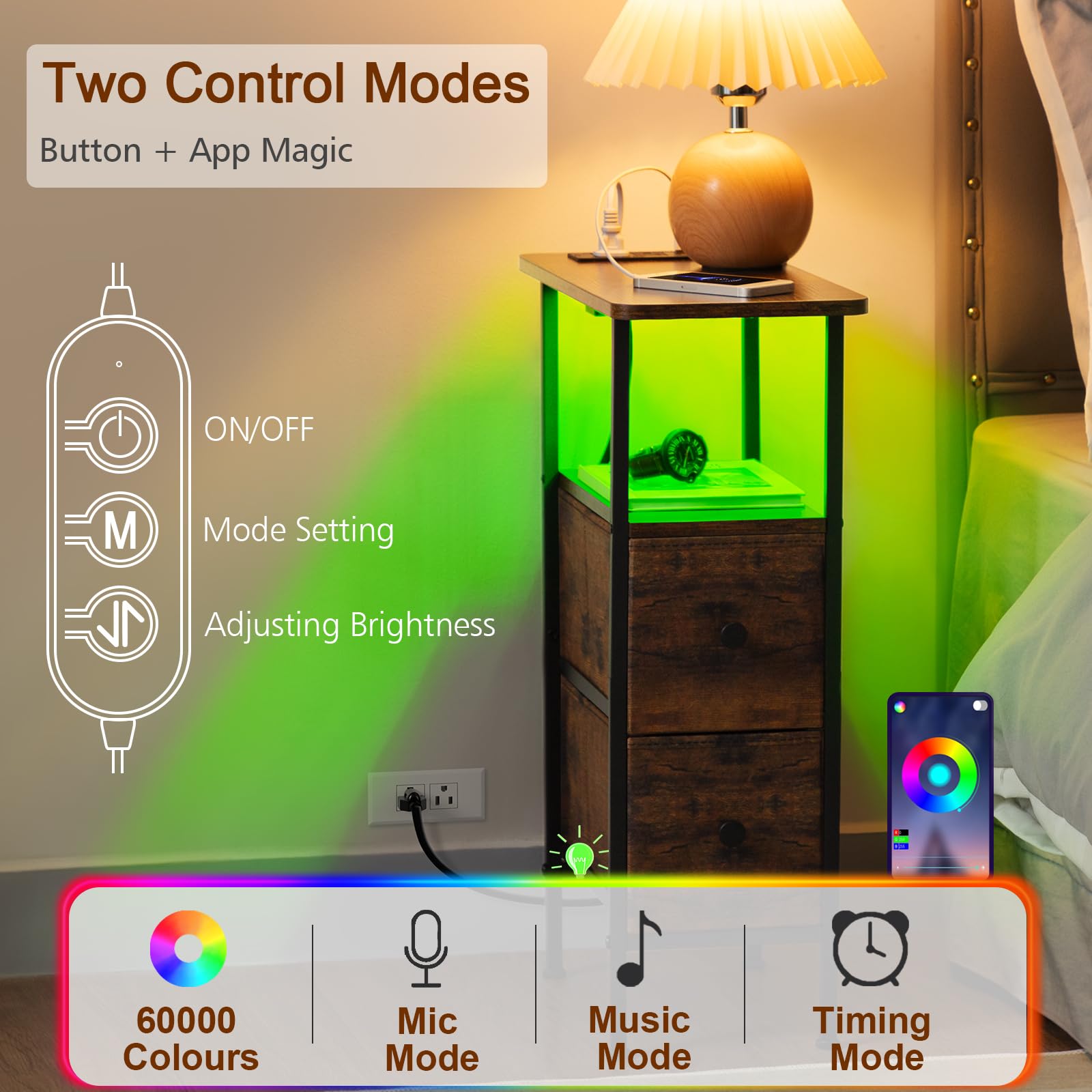 LOAKEKEL LED light strip for nighttime use.