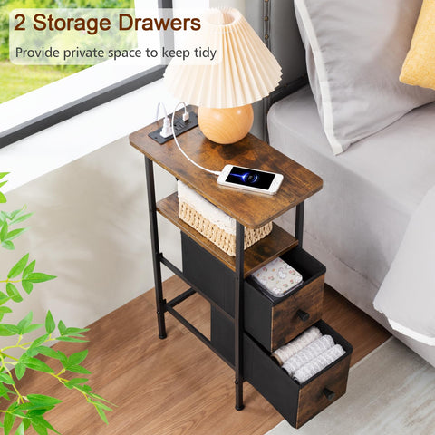 LOAKEKEL Narrow Nightstand private drawer for discreet daily essentials